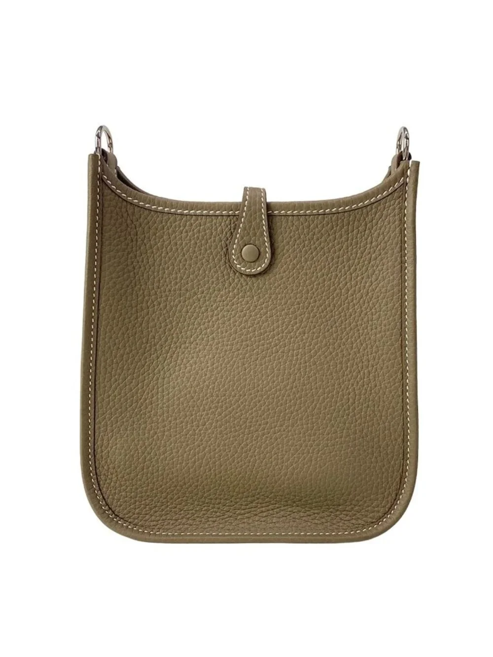 Hermes Shoulder Bag Evelyne TPM Amazon Maxi Quadrille Etoupe Silver